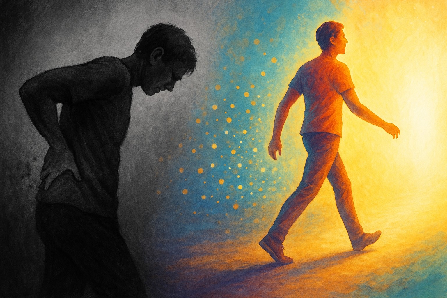 Banner depicting relief from chronic pain through R8 therapy