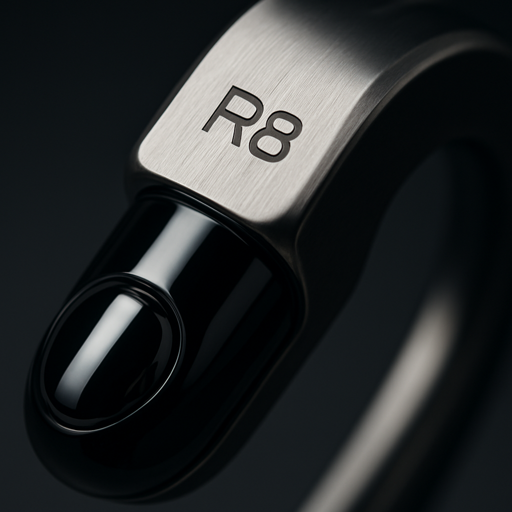 Detailed close-up of R8 system technology component