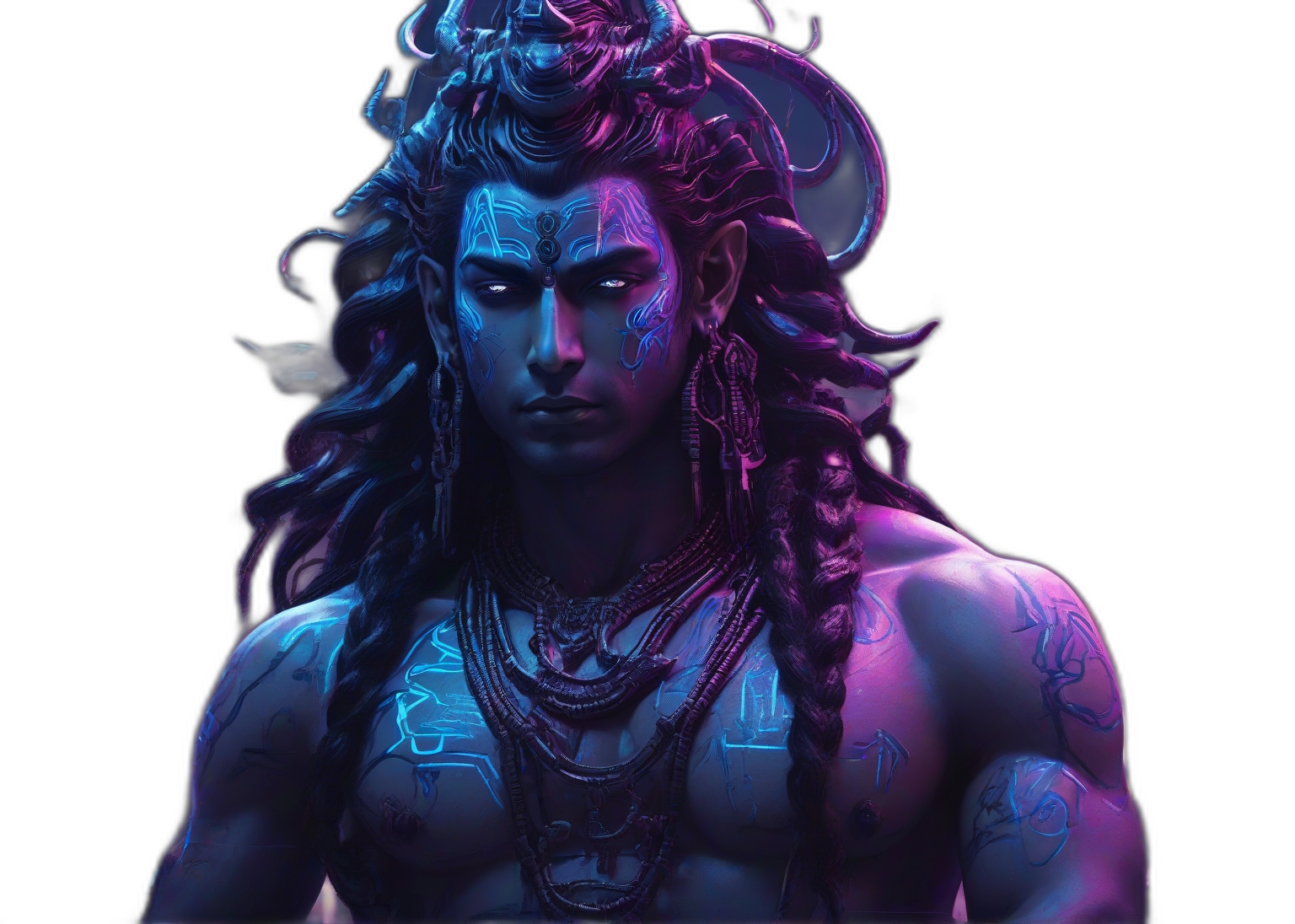 Cosmic energy visualization representing the RUDRA R8 system's power